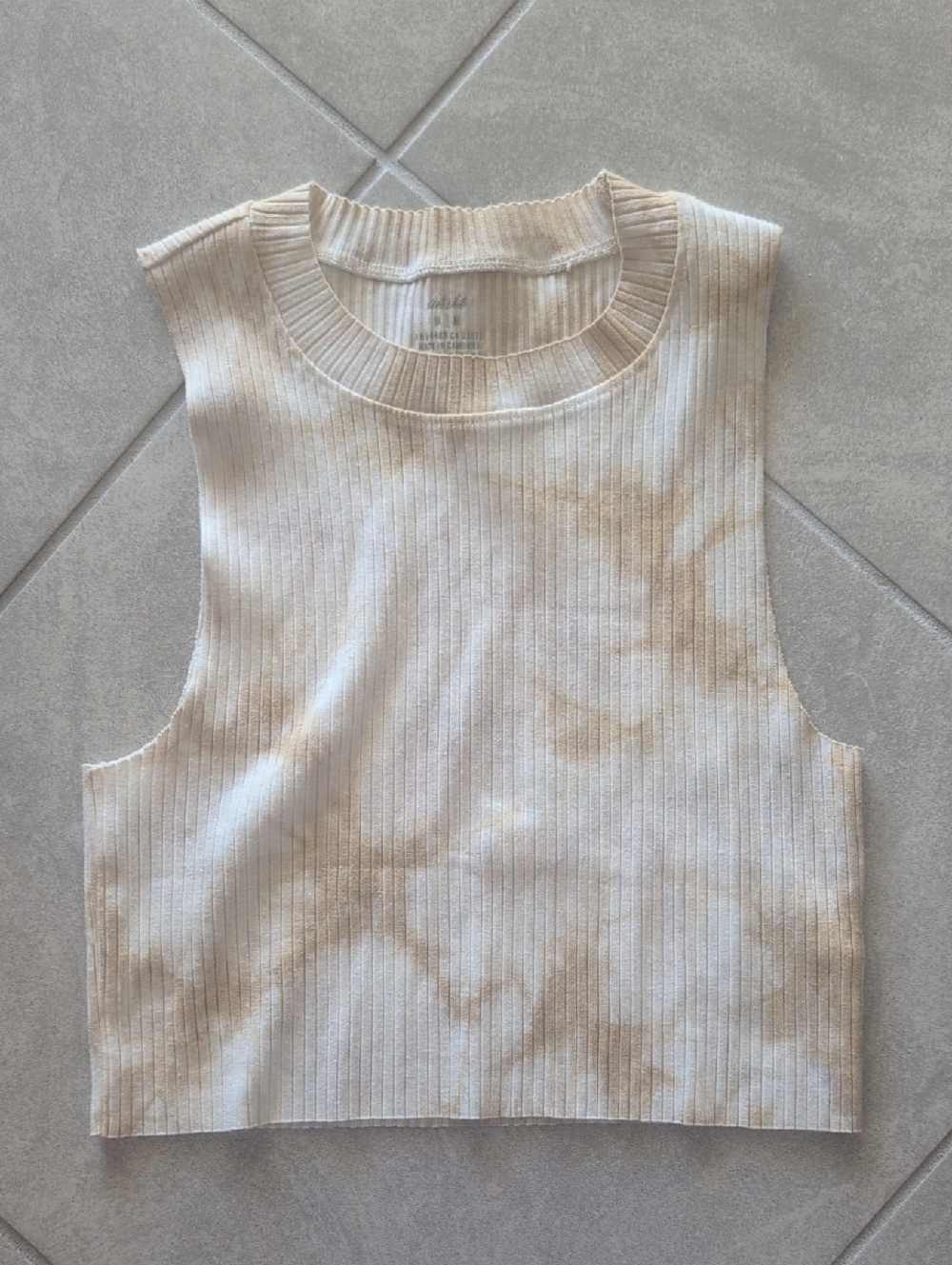 aerie Ribbed Crop Tank Top in Cream